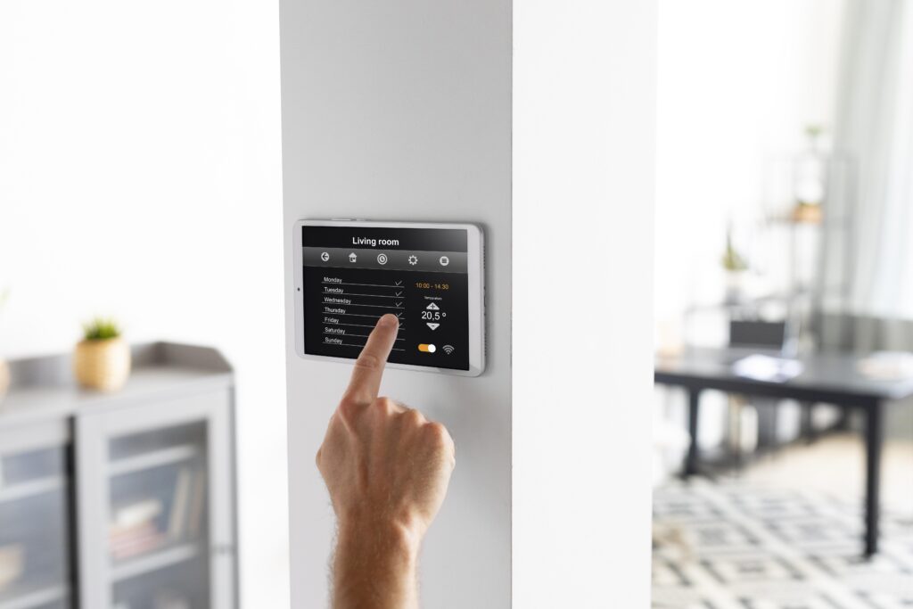 man using tablet his smart home 1