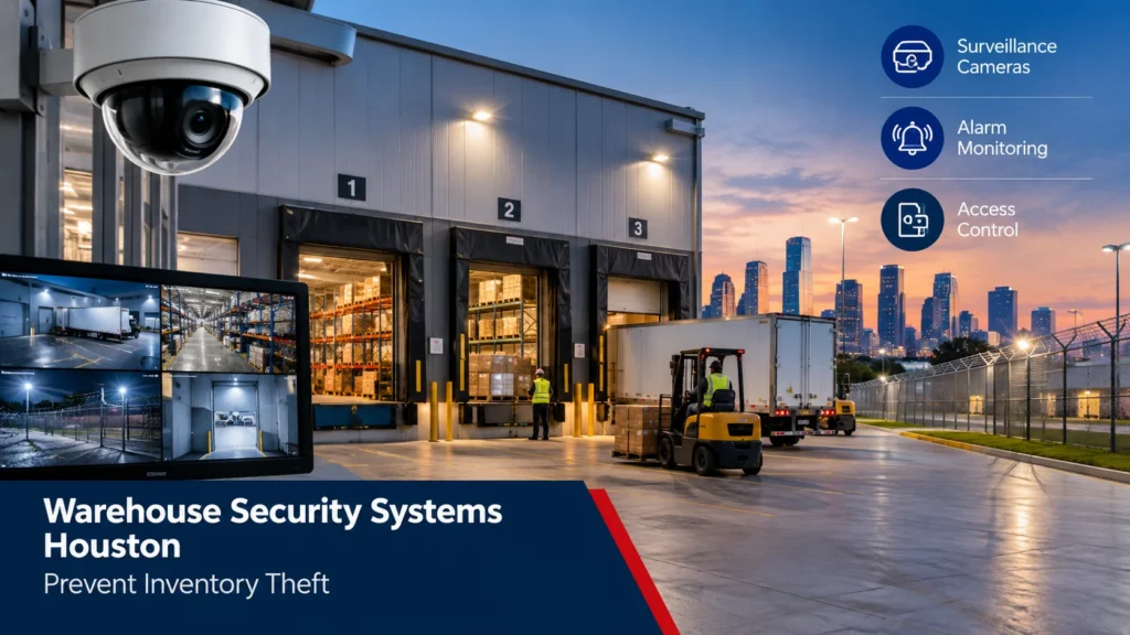 Warehouse security systems Houston for cameras, alarms, and access control